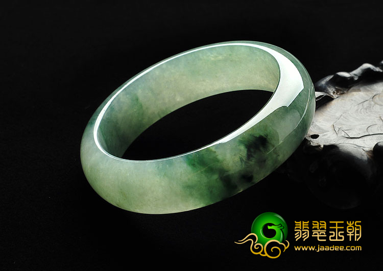 糯冰种飘花缅甸翡翠A货手镯（59.1mm）