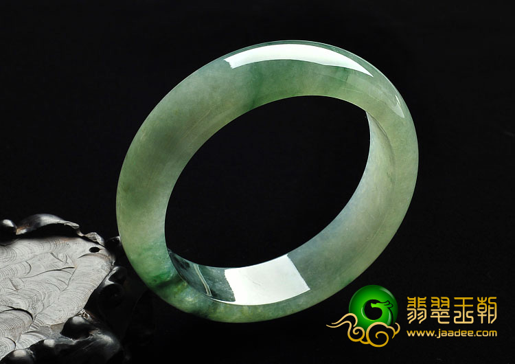 糯冰种飘花缅甸翡翠A货手镯（59.1mm）