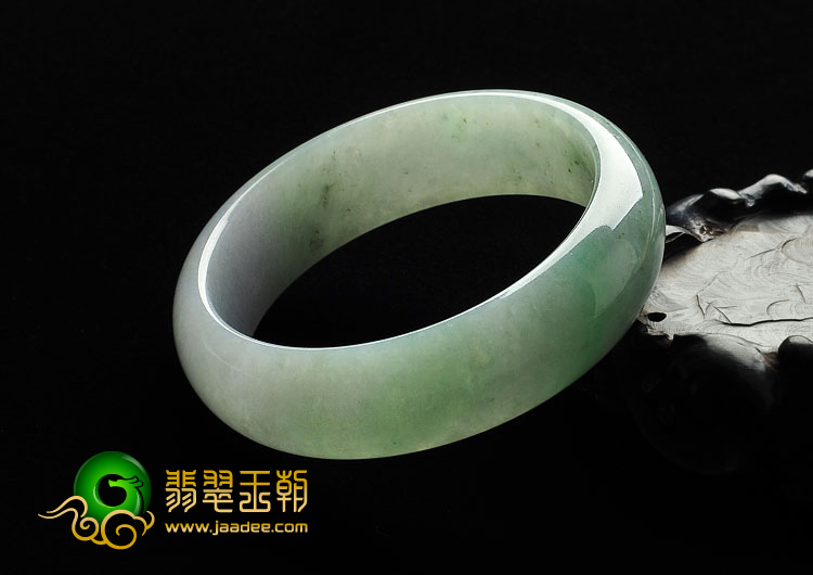 糯冰种晴水略飘翠缅甸翡翠A货手镯（59.1mm）