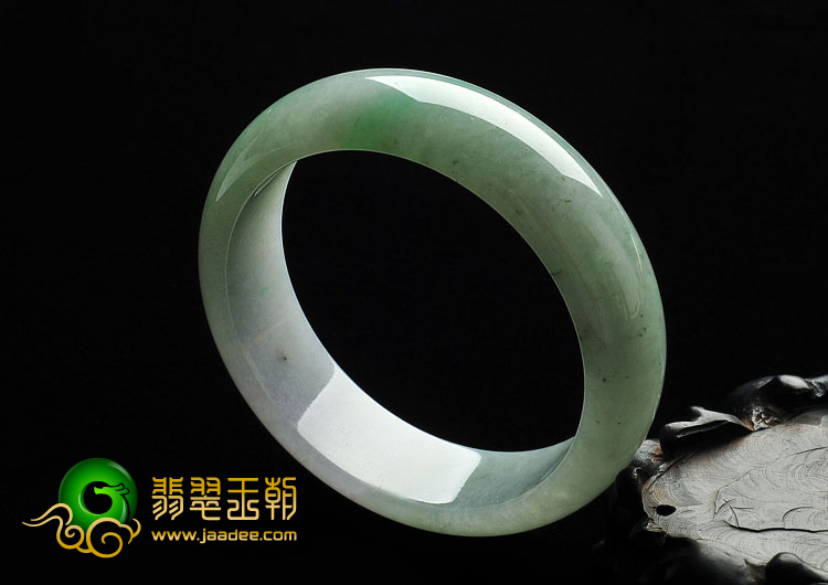 糯冰种晴水略飘翠缅甸翡翠A货手镯（59.1mm）