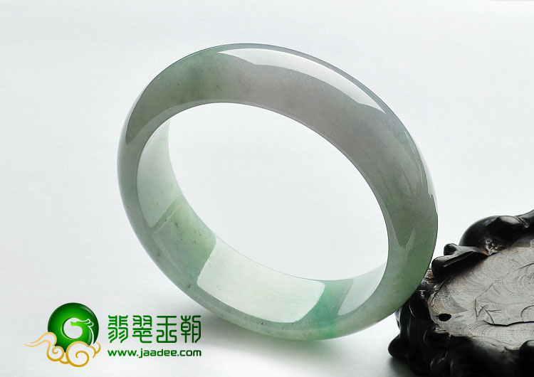 糯冰种晴水略飘翠缅甸翡翠A货手镯（59.1mm）