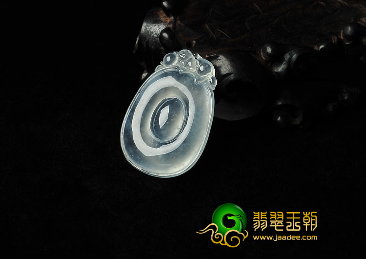 冰玻种晴水缅甸翡翠A货福在眼前挂件
