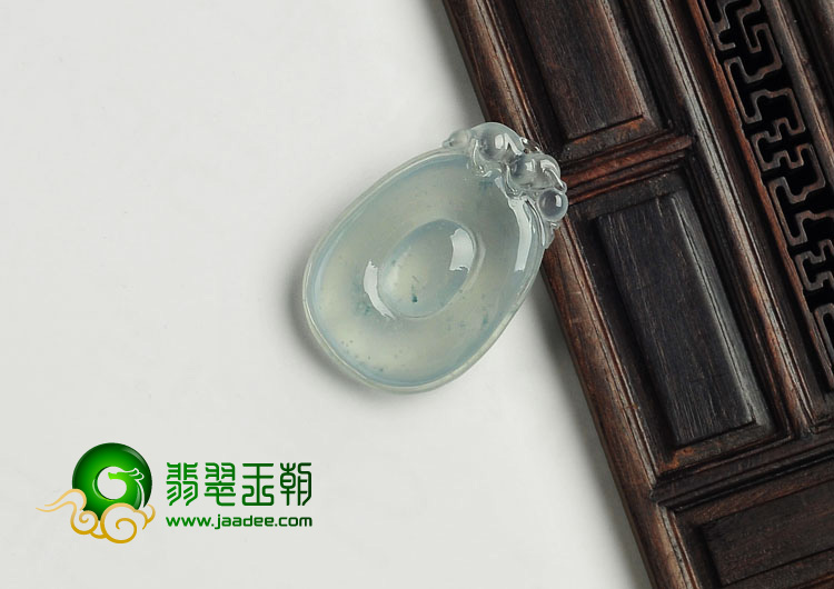 冰玻种晴水缅甸翡翠A货福在眼前挂件