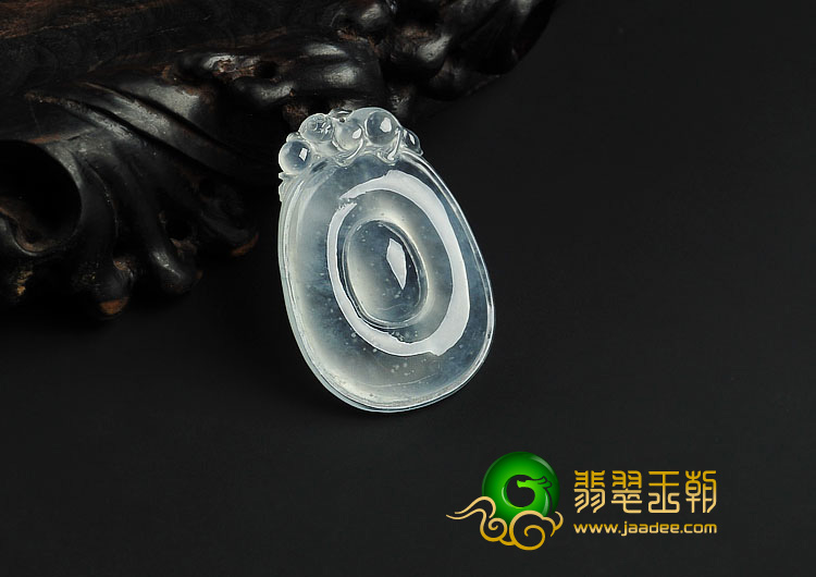 冰玻种晴水缅甸翡翠A货福在眼前挂件