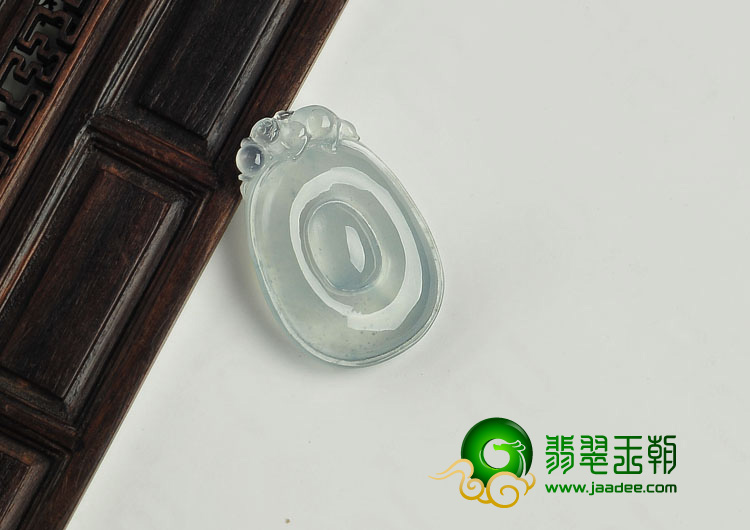 冰玻种晴水缅甸翡翠A货福在眼前挂件