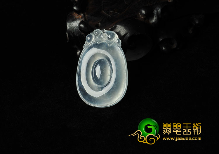 冰玻种晴水缅甸翡翠A货福在眼前挂件