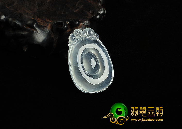 冰玻种晴水缅甸翡翠A货福在眼前挂件