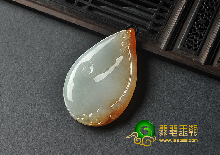 冰种红黄翡缅甸翡翠A货一路连科挂件