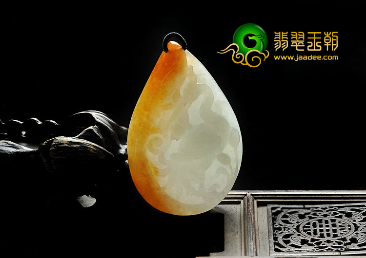 冰种红黄翡缅甸翡翠A货一路连科挂件