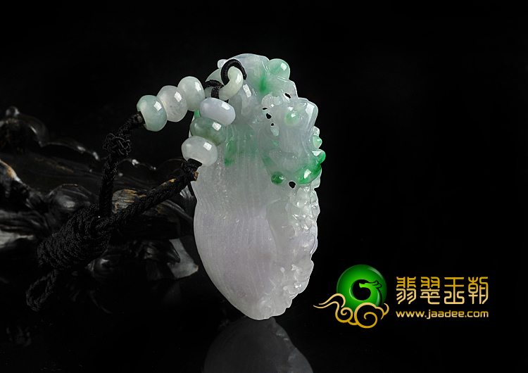 糯冰种三彩缅甸翡翠A货生意兴隆挂件