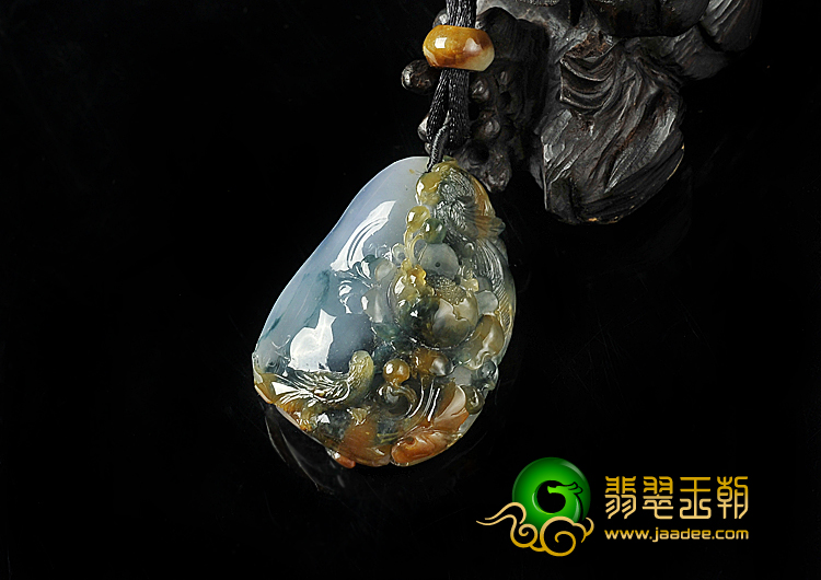 冰种三彩缅甸翡翠A货花开富贵挂件