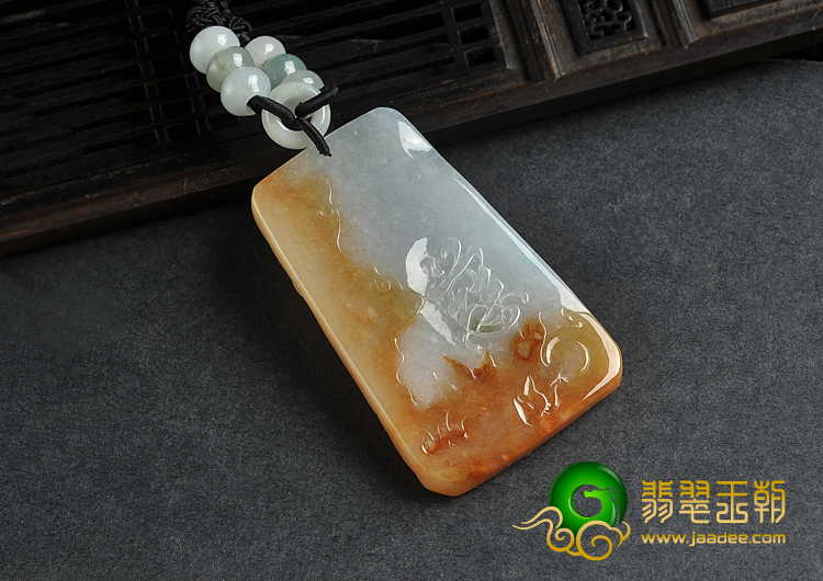 冰种黄翡缅甸翡翠A货观音挂件