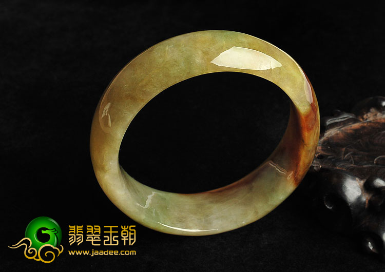 糯冰种褐红翡缅甸翡翠A货手镯（56.3mm）