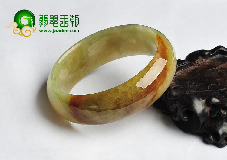 糯冰种褐红翡缅甸翡翠A货手镯（56.3mm）