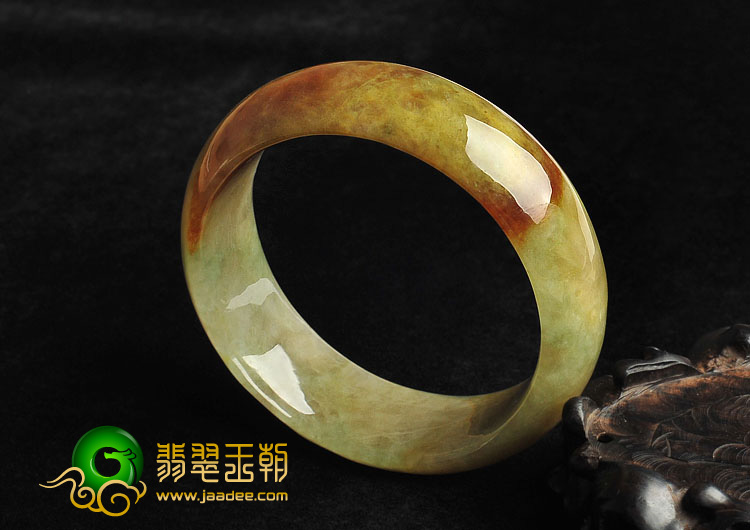 糯冰种褐红翡缅甸翡翠A货手镯（56.3mm）