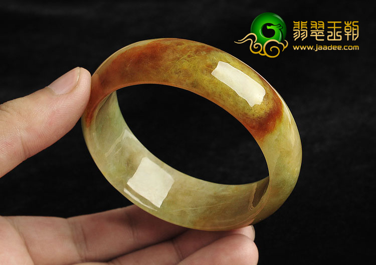 糯冰种褐红翡缅甸翡翠A货手镯（56.3mm）