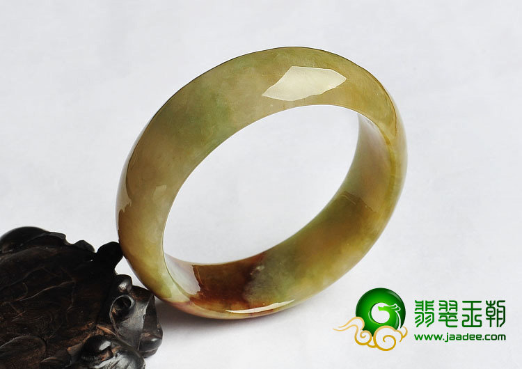 糯冰种褐红翡缅甸翡翠A货手镯（56.3mm）