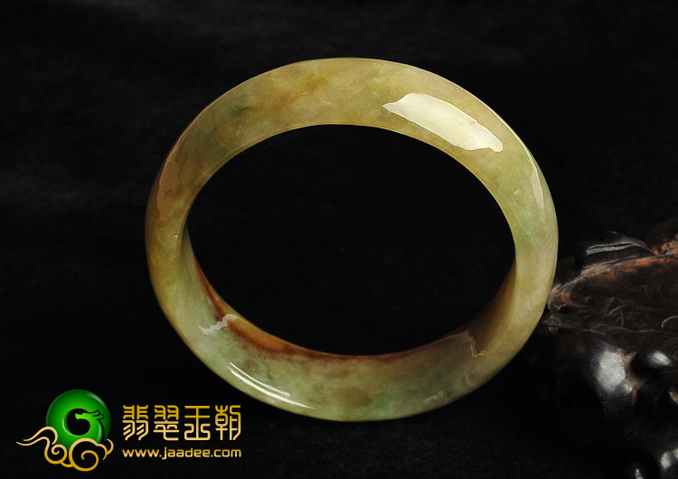 糯冰种褐红翡缅甸翡翠A货手镯（56.2mm）