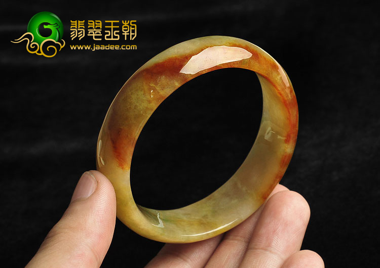 糯冰种褐红翡缅甸翡翠A货手镯（56.2mm）