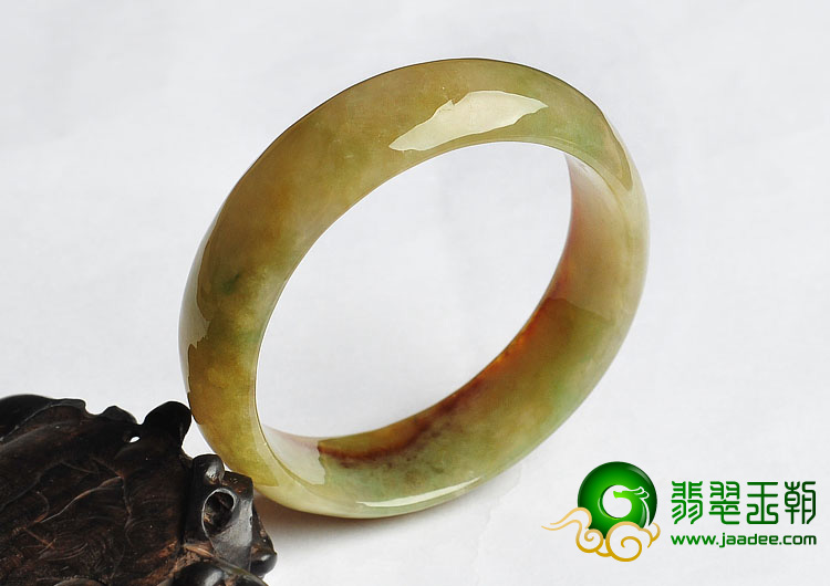 糯冰种褐红翡缅甸翡翠A货手镯（56.2mm）