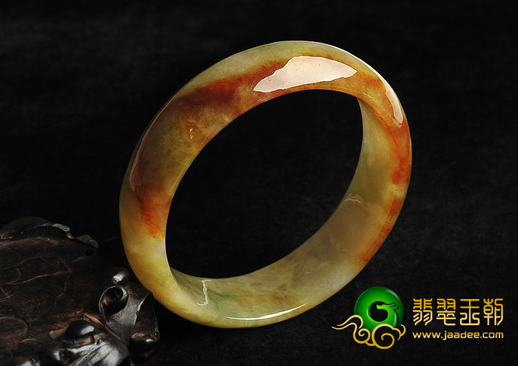 糯冰种褐红翡缅甸翡翠A货手镯（56.2mm）