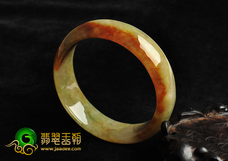 糯冰种褐红翡缅甸翡翠A货手镯（56.2mm）
