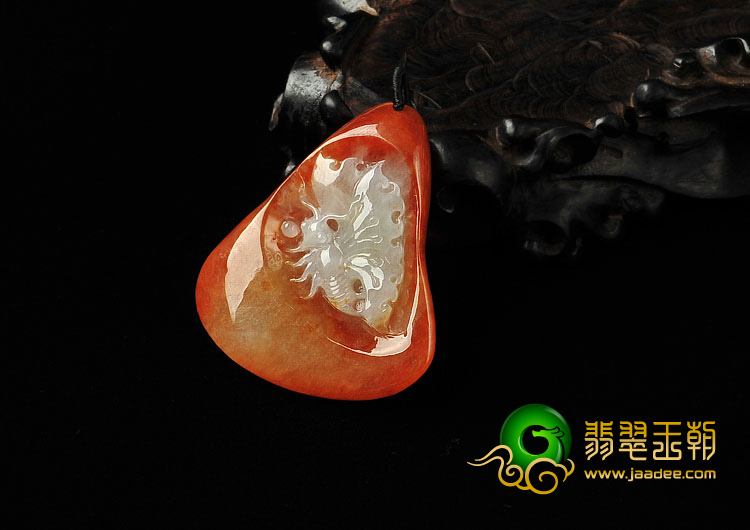 冰种红黄翡缅甸翡翠A货蝴蝶挂件