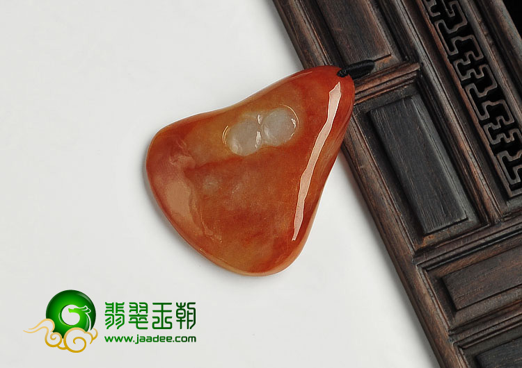 冰种红黄翡缅甸翡翠A货蝴蝶挂件
