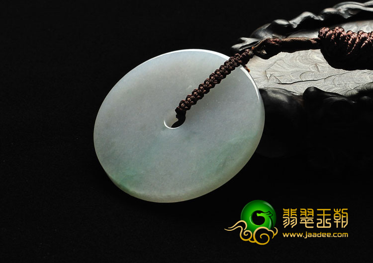 糯冰种飘花缅甸翡翠A货平安扣挂件