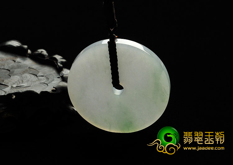 糯冰种飘花缅甸翡翠A货平安扣挂件