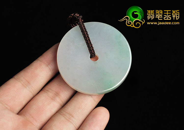 糯冰种飘花缅甸翡翠A货平安扣挂件