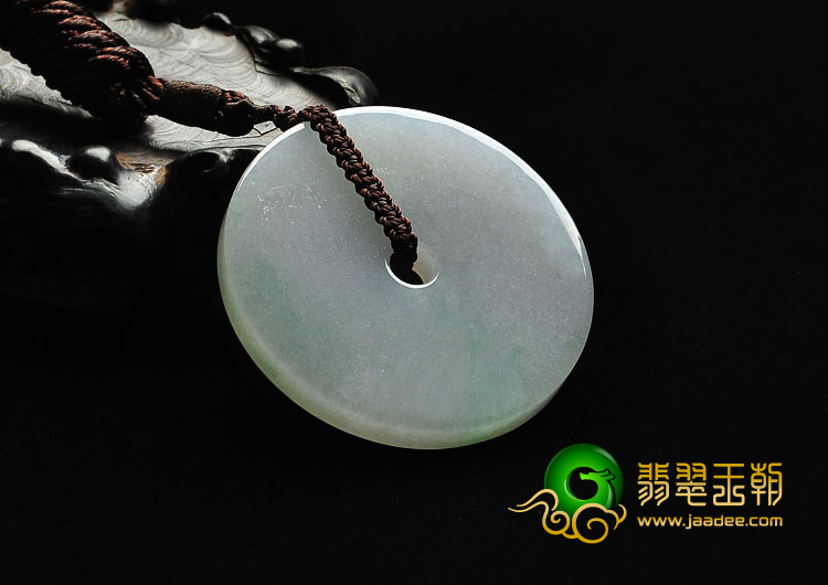 糯冰种飘花缅甸翡翠A货平安扣挂件