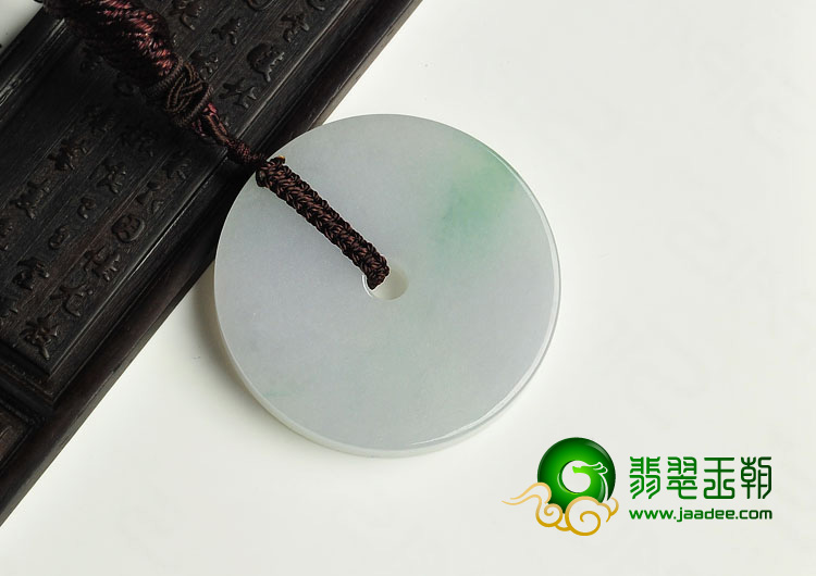 糯冰种飘花缅甸翡翠A货平安扣挂件