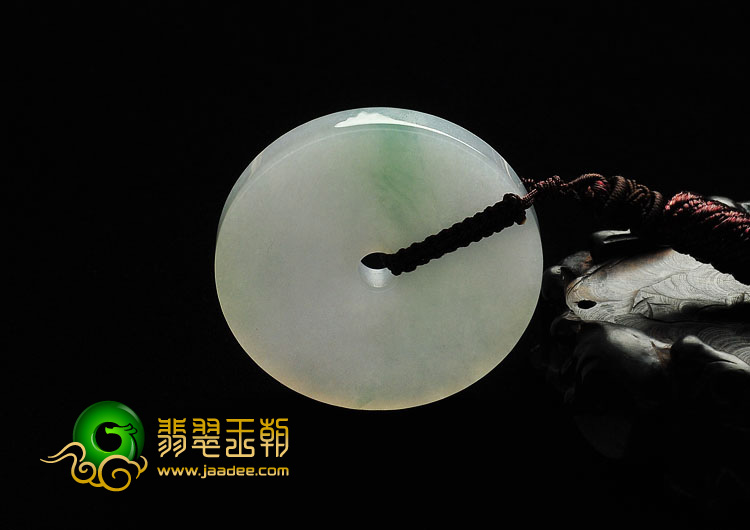 糯冰种飘花缅甸翡翠A货平安扣挂件