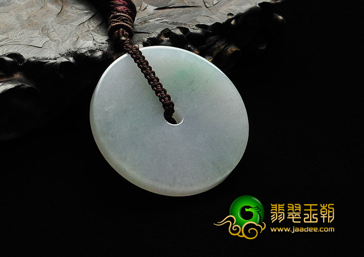 糯冰种飘花缅甸翡翠A货平安扣挂件