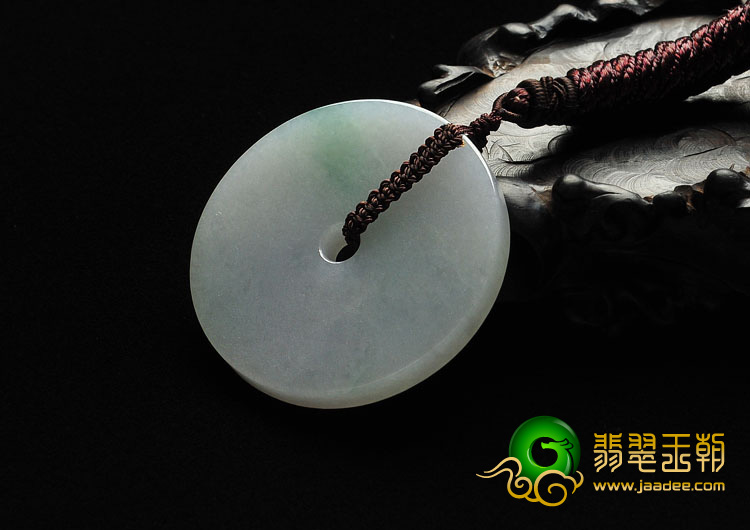 糯冰种飘花缅甸翡翠A货平安扣挂件