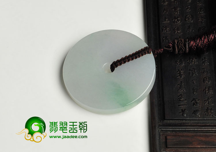 糯冰种飘花缅甸翡翠A货平安扣挂件