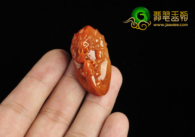 糯冰种红黄翡缅甸翡翠A货望子成龙挂件