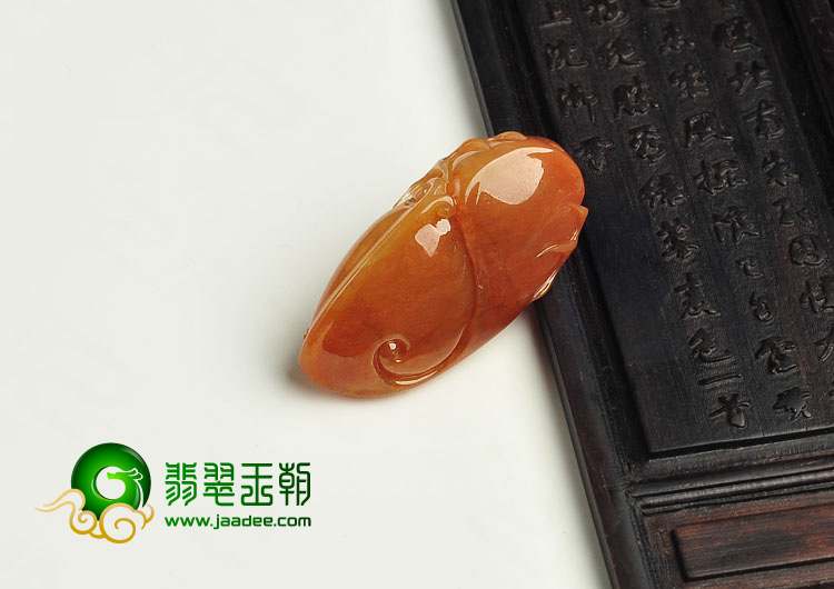 糯冰种红黄翡缅甸翡翠A货望子成龙挂件