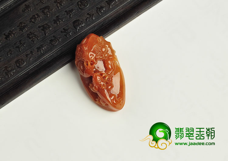 糯冰种红黄翡缅甸翡翠A货望子成龙挂件