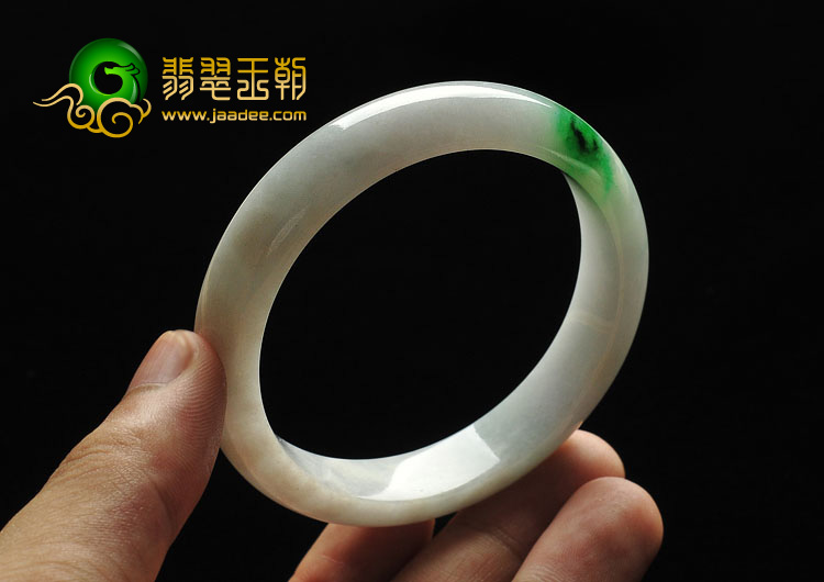 糯冰种飘翠缅甸翡翠A货手镯（55.8mm）