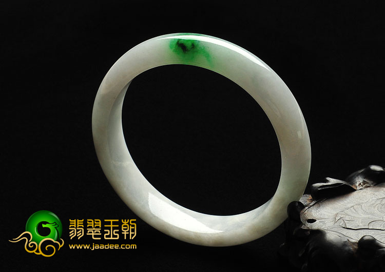 糯冰种飘翠缅甸翡翠A货手镯（55.8mm）