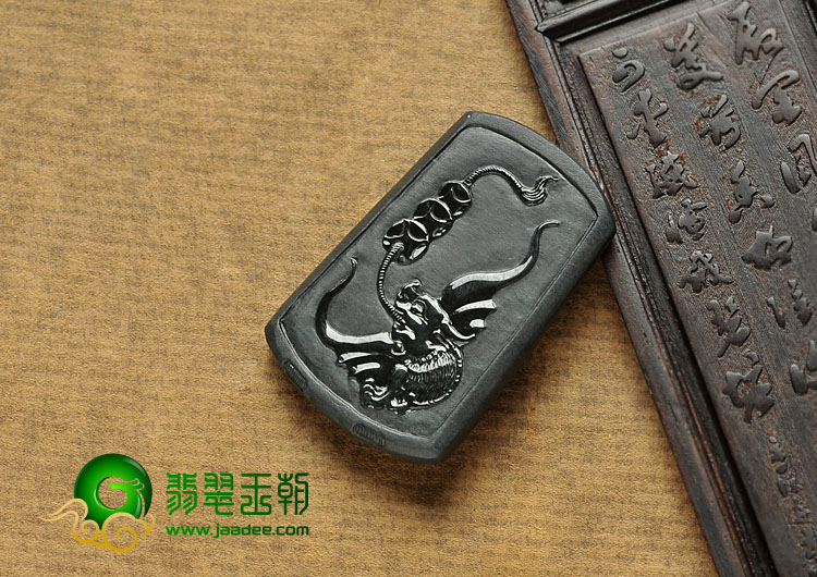 冰种墨翠缅甸翡翠A货钟馗打鬼挂件