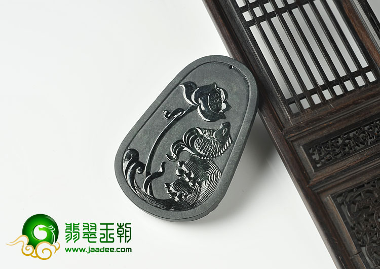 糯冰种墨翠缅甸翡翠A货观音挂件