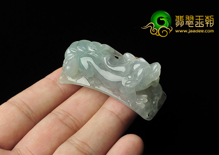 冰种晴水缅甸翡翠A货貔貅手环片/挂件