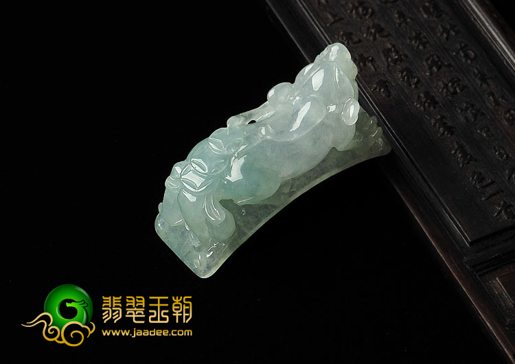 冰种晴水缅甸翡翠A货貔貅手环片/挂件