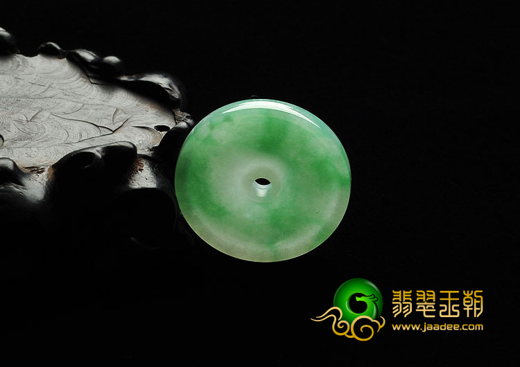 糯冰种飘翠缅甸翡翠A货平安扣挂件