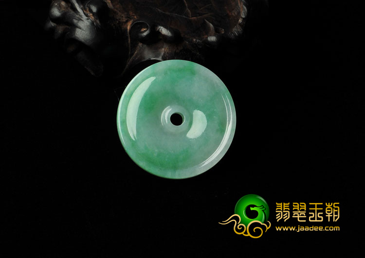 糯冰种飘翠缅甸翡翠A货平安扣挂件
