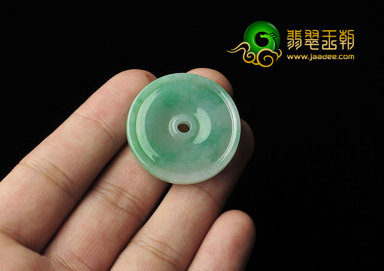 糯冰种飘翠缅甸翡翠A货平安扣挂件