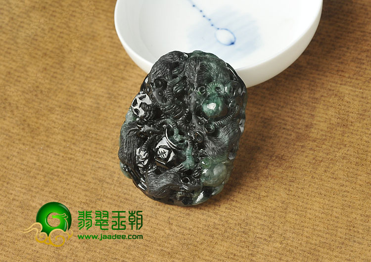 糯冰种蓝水缅甸翡翠A货玉鼠运财挂件